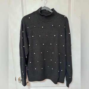 ELOQUII Black Knit Crystal Sweater Size 18/20